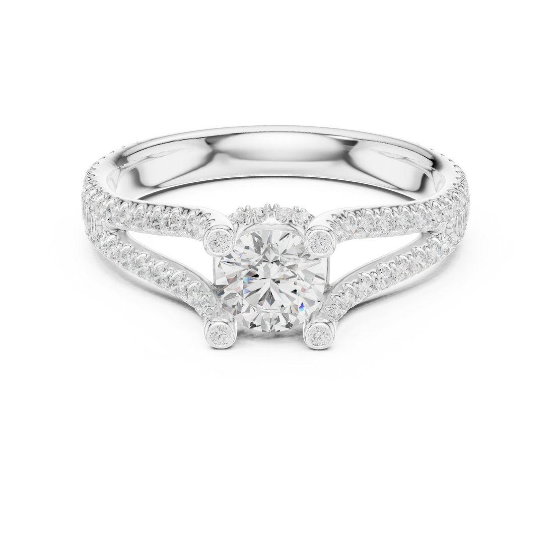 Split Shank Ring - Round | LR-0295 - Rose Gold