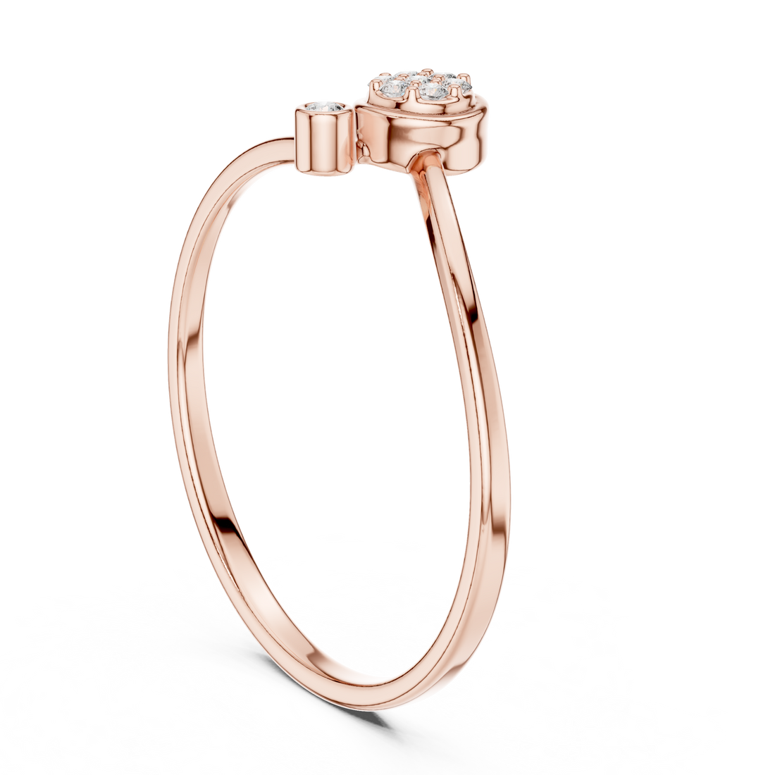 1 (173) - Fashion Round Ring - White Gold