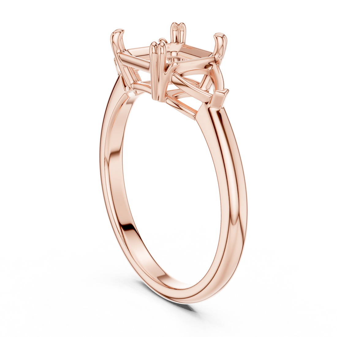 DDLR-034-AC - Three Stone Asscher Ring - White Gold