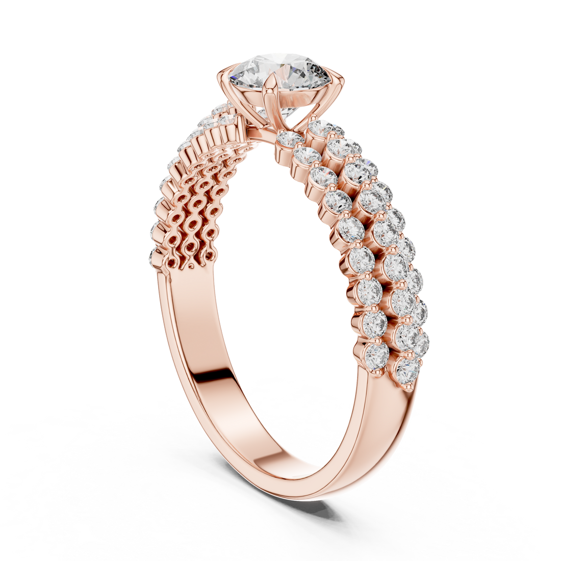 DDLR-005 - Solitaire Round Ring - White Gold