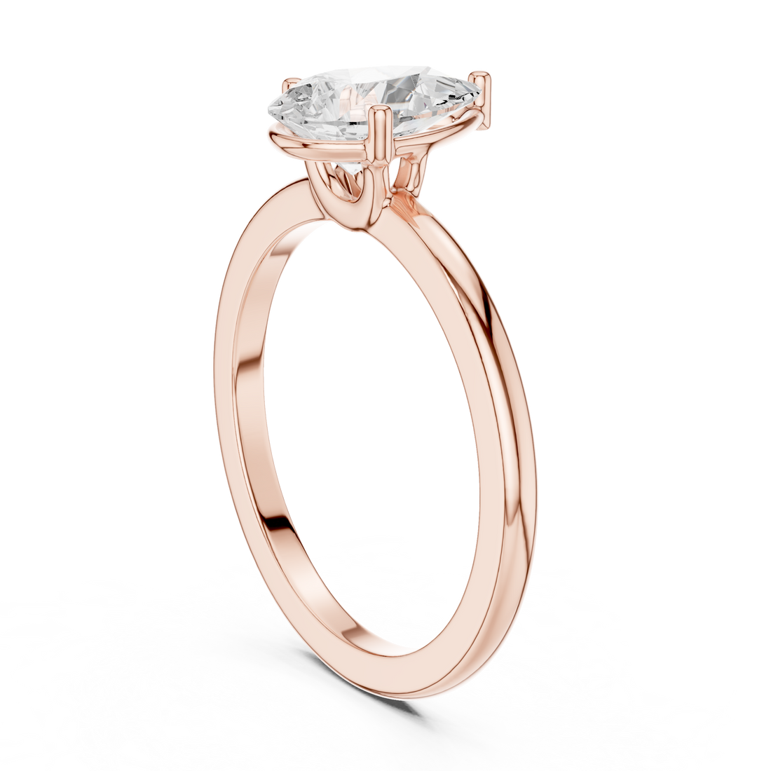 DDLR-1080 - Solitaire Pear Ring - White Gold