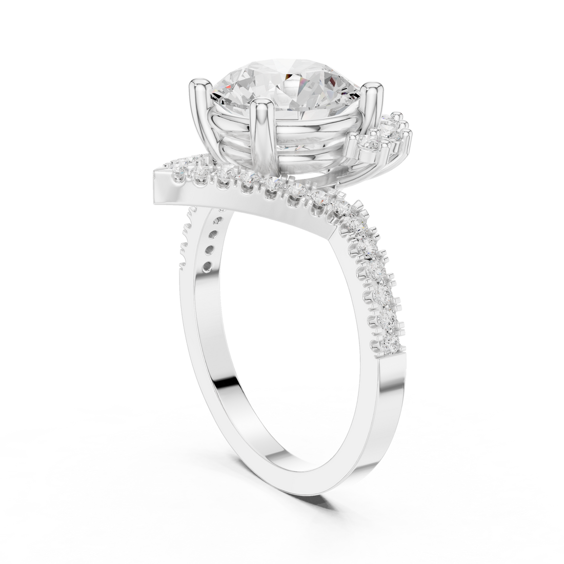 DDLR-406 - Fashion Round Ring - White Gold