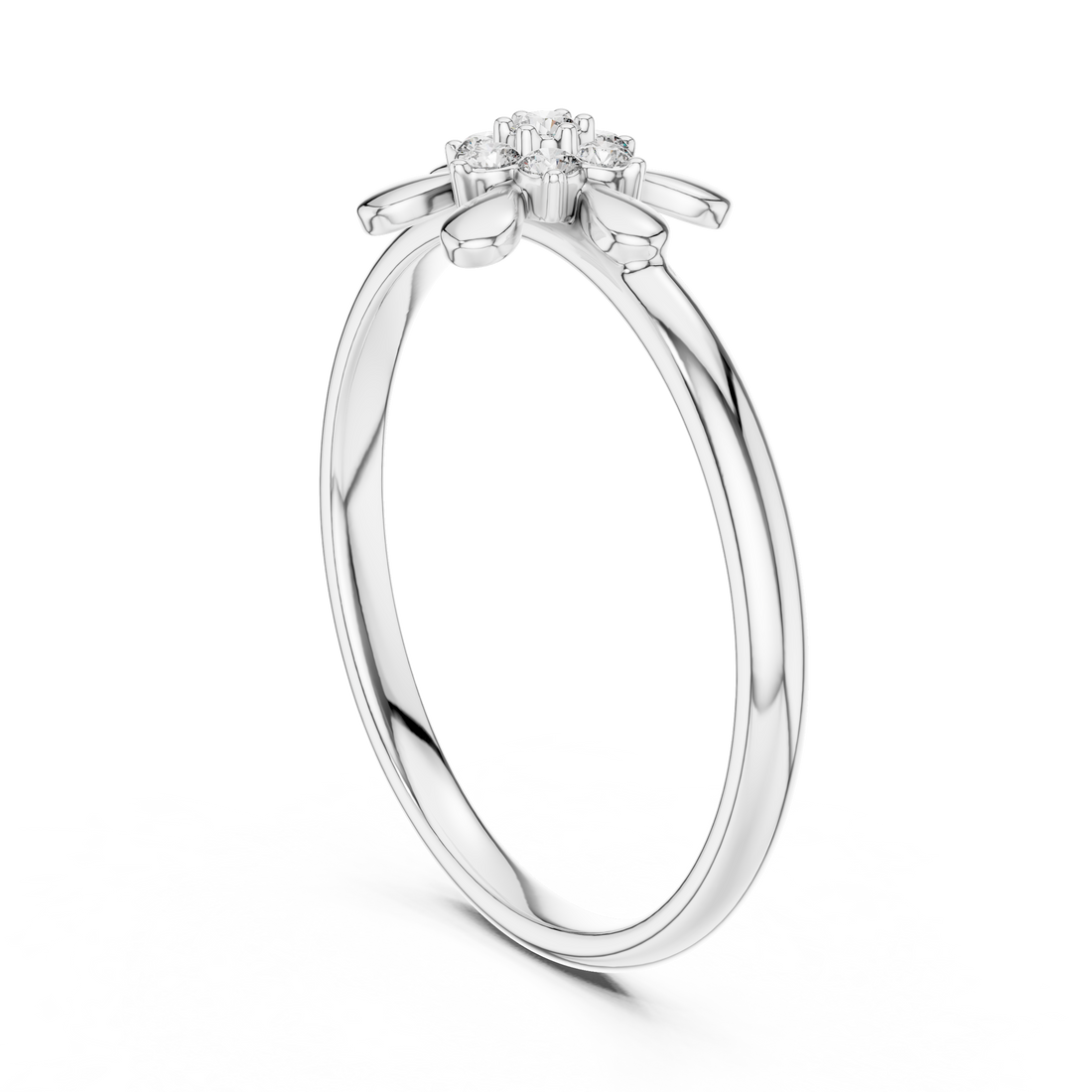 1 (373) - Fashion Round Ring - White Gold