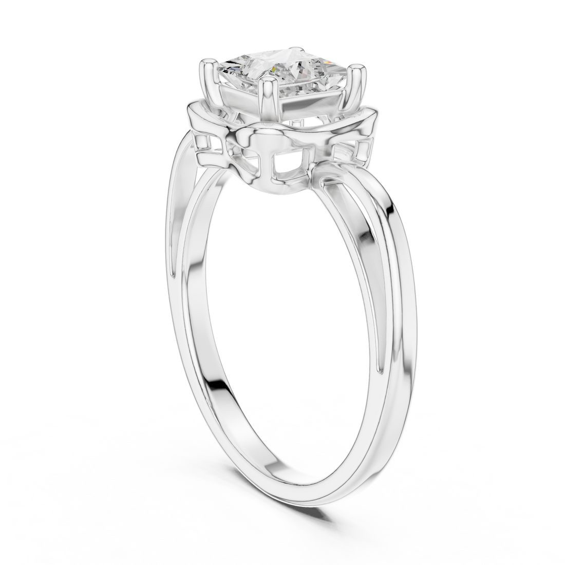 DDLR-514 - Solitaire Princess Ring - White Gold