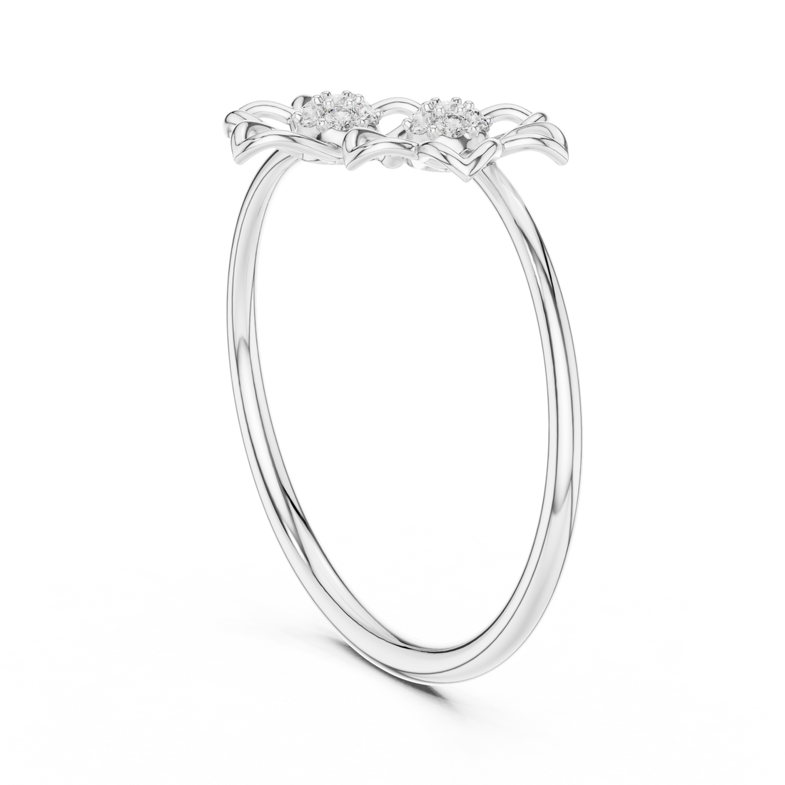 LR-01 (100) - Fashion Round Ring - White Gold