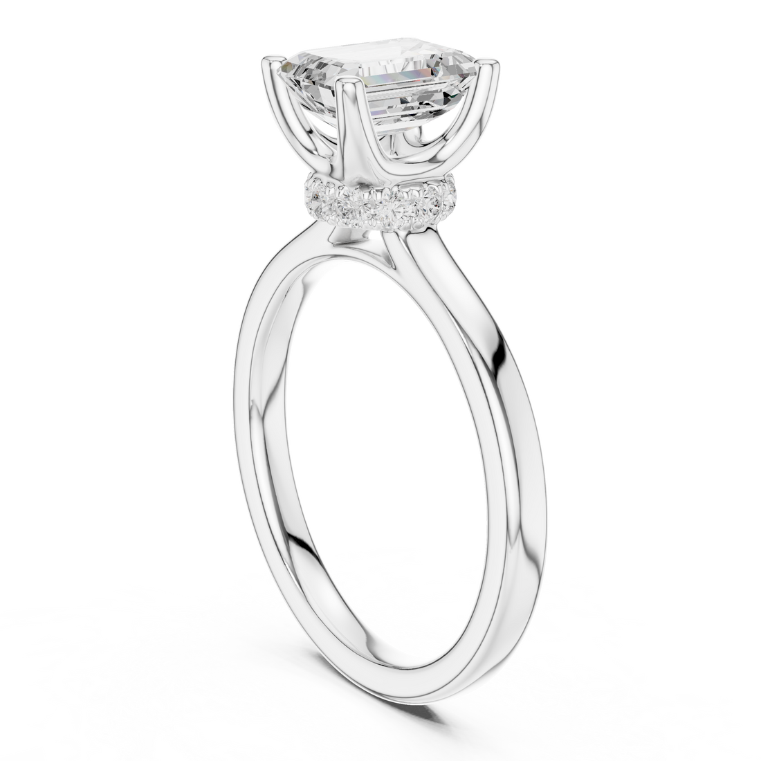 DDLR-176 -EM - Solitaire Emerald Ring - White Gold