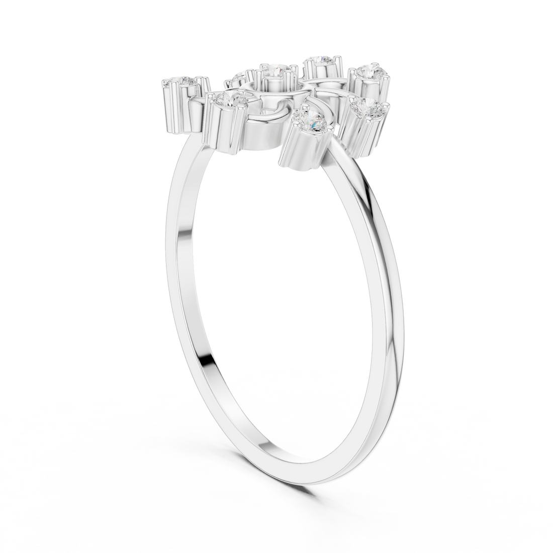 DDLR-635 - Fashion Round Ring - White Gold