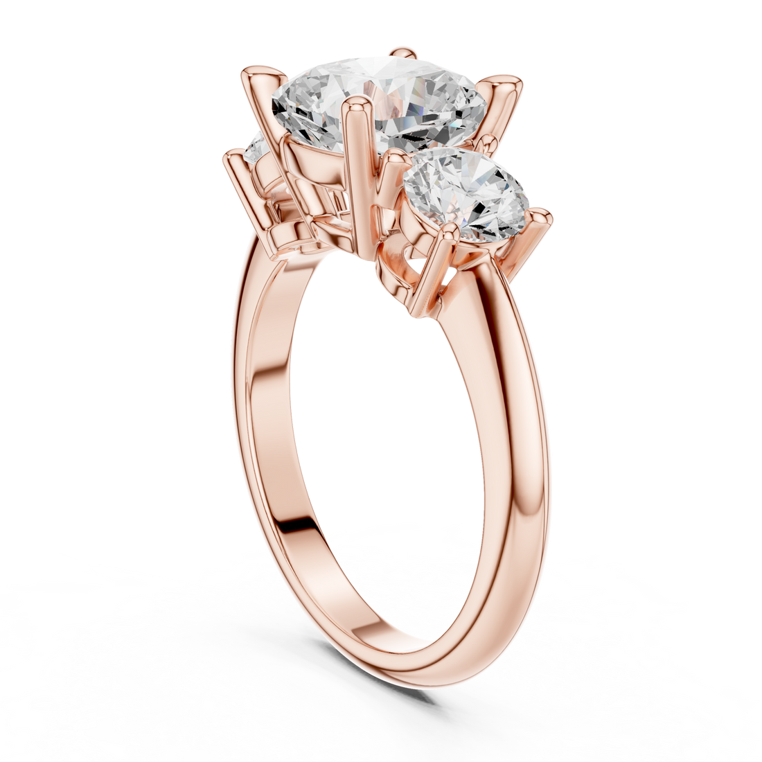 DDLR-900 - Three Stone Cushion Ring - White Gold