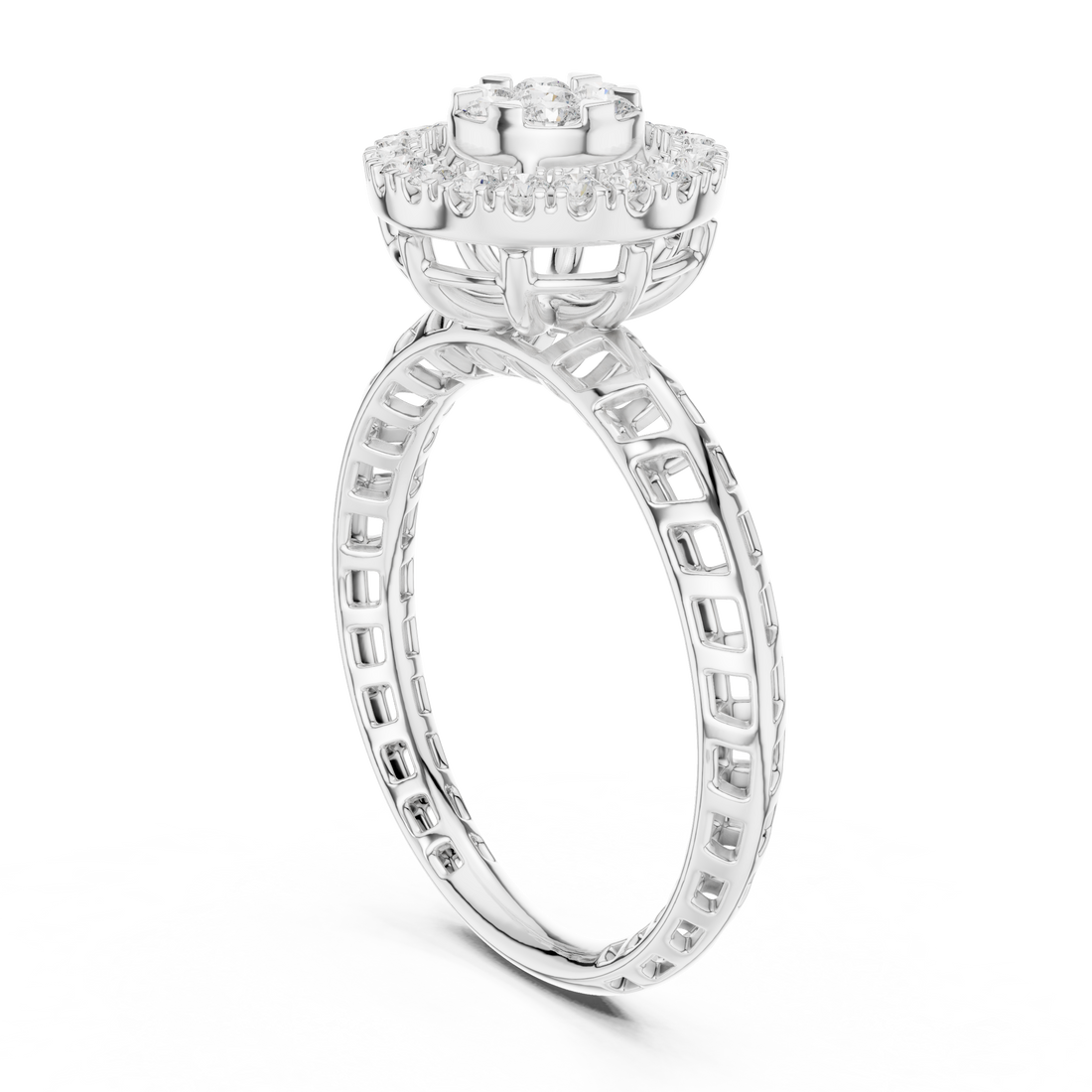 Fashion Ring - Round | DDLR-754 - White Gold