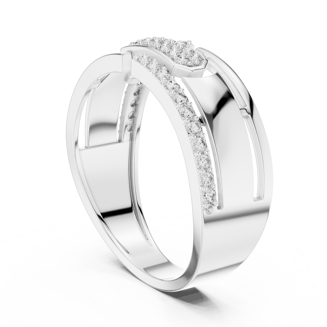 LR-01 (6) - Fashion None Ring - White Gold