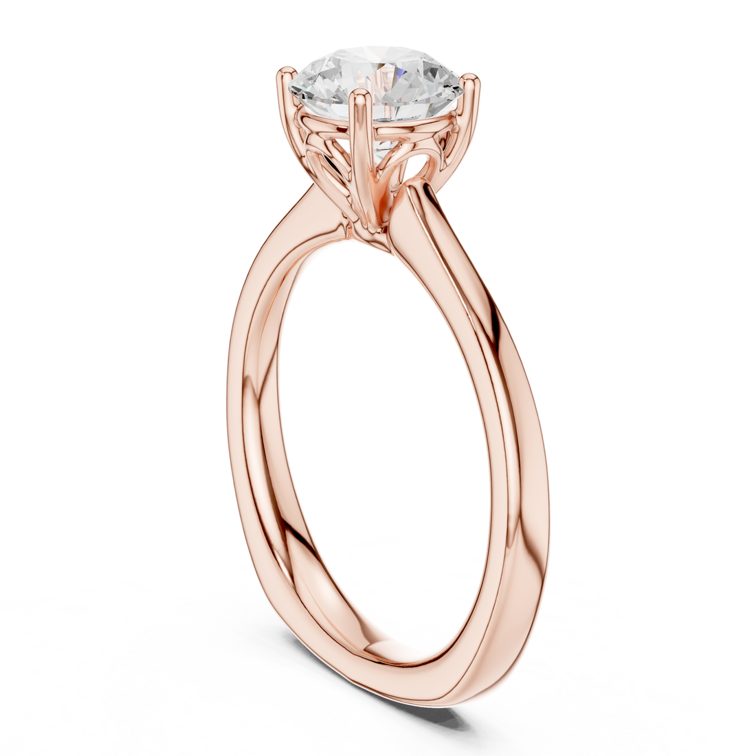 DDLR-650 - Solitaire Round Ring - White Gold