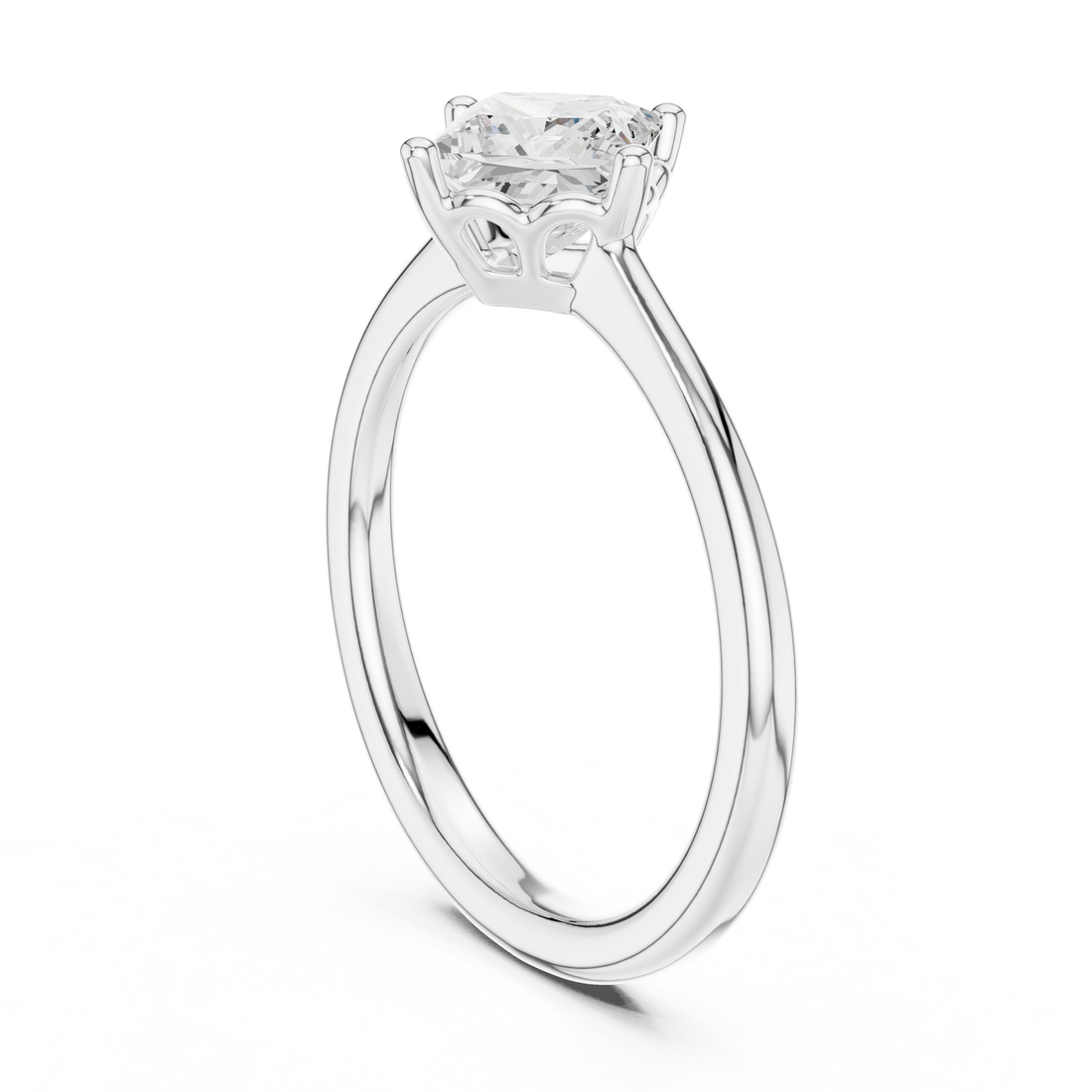 DDLR-570 - Solitaire Princess Ring - White Gold