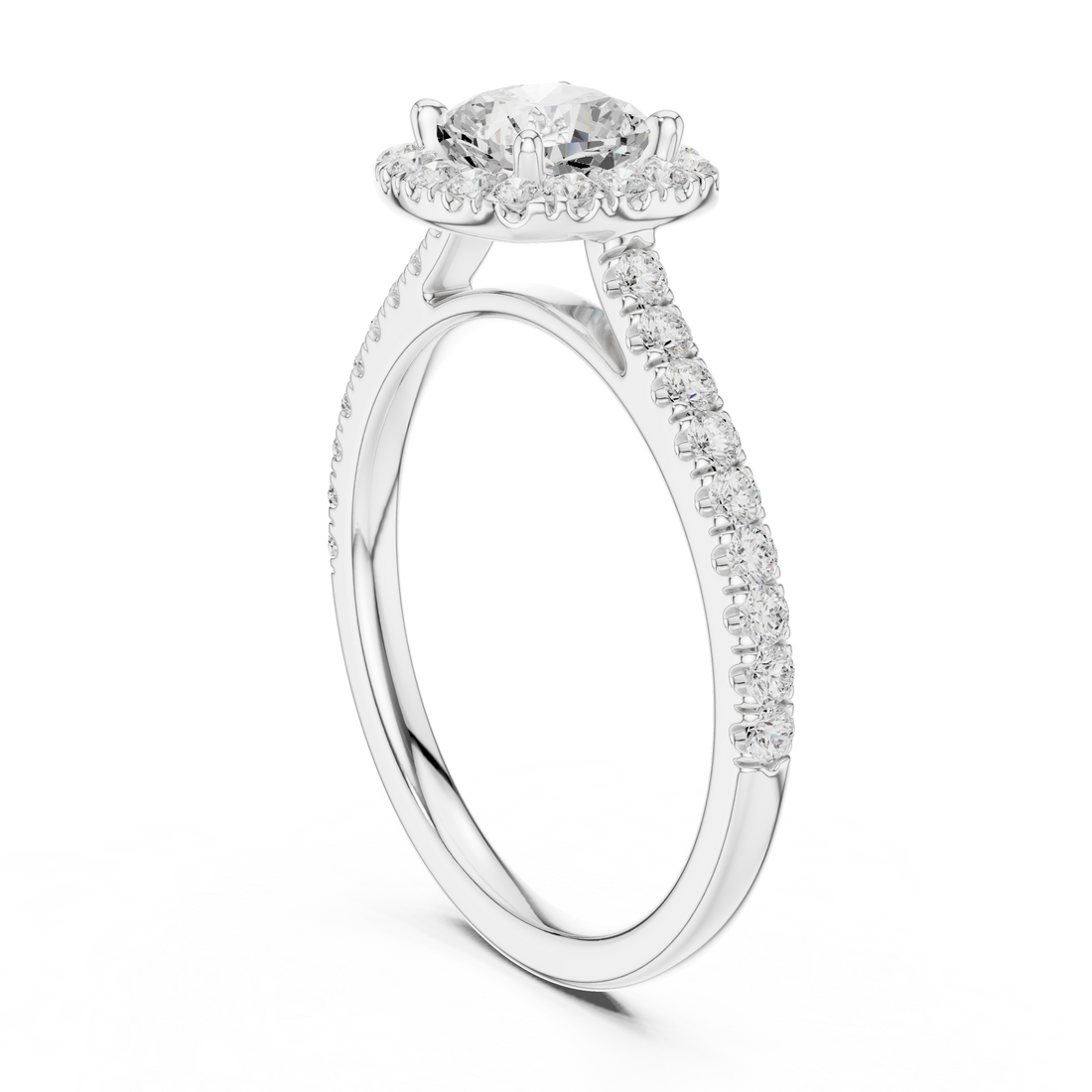 DYOR-113-CU - Halo Cushion Ring - White Gold