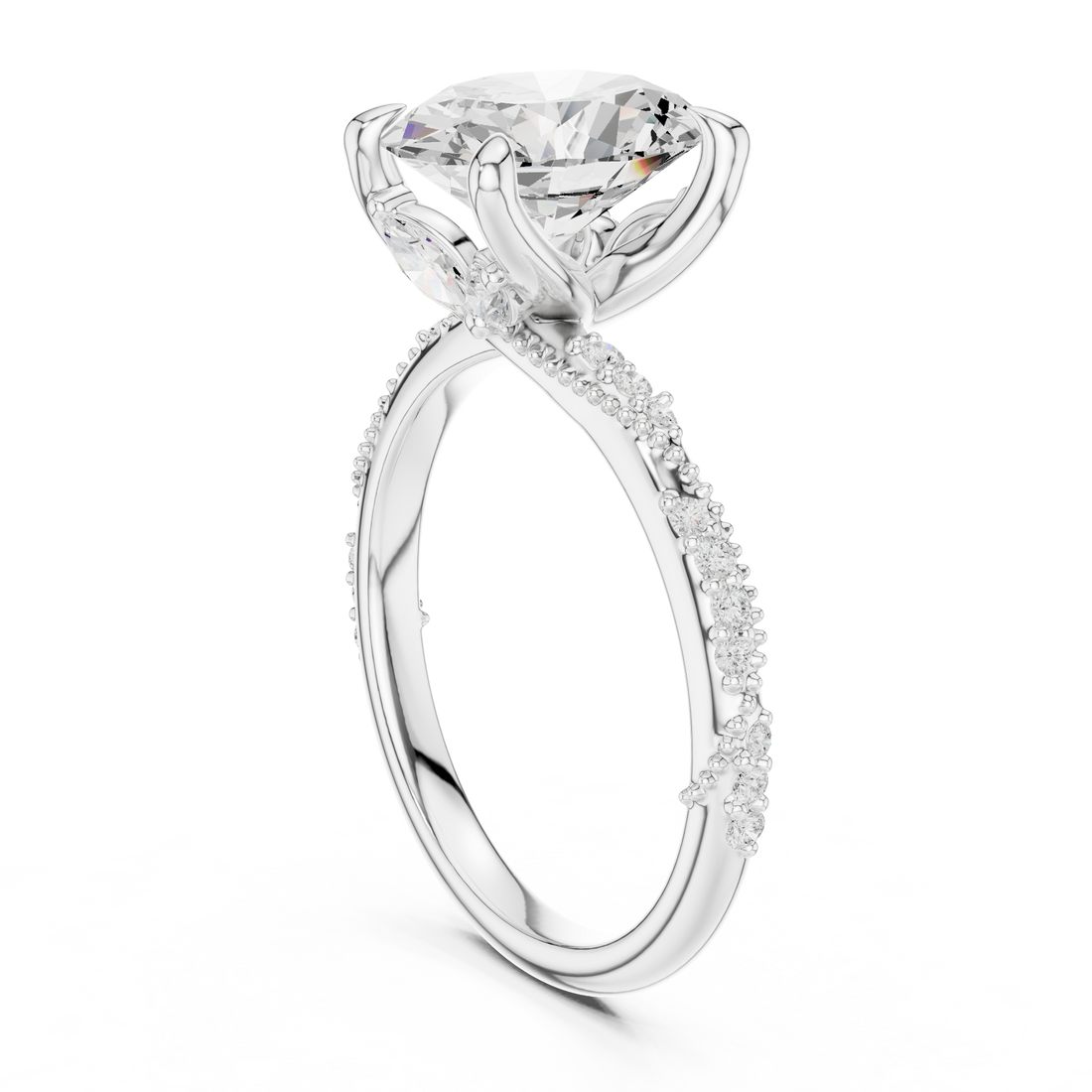 DDLR-167-OV - Solitaire Oval Ring - White Gold