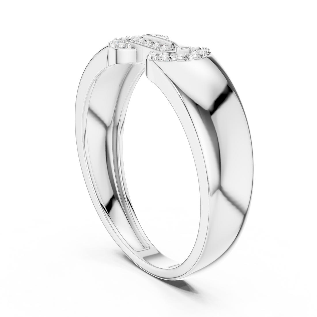 LR-01 (33) - Fashion None Ring - White Gold