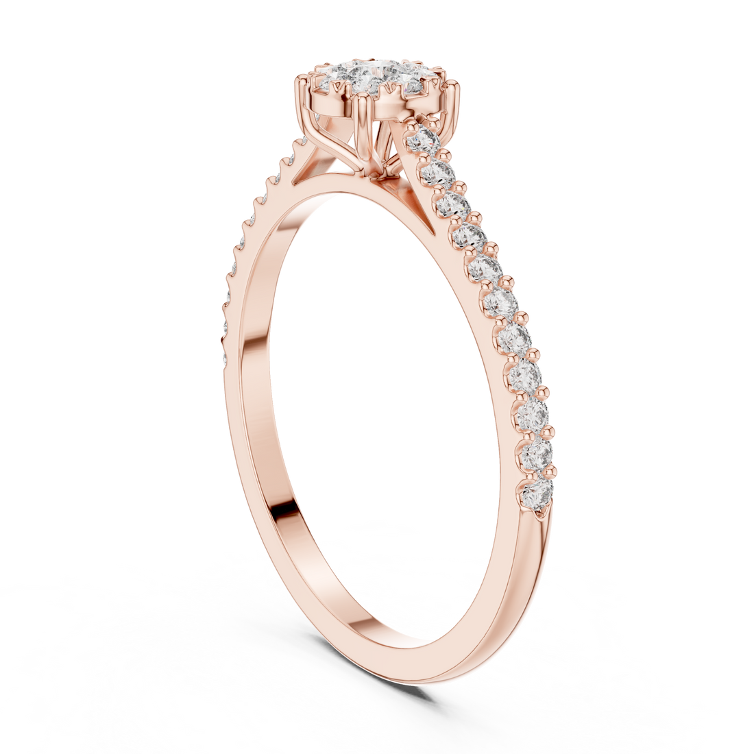 19#120011L - Fashion Round Ring - White Gold