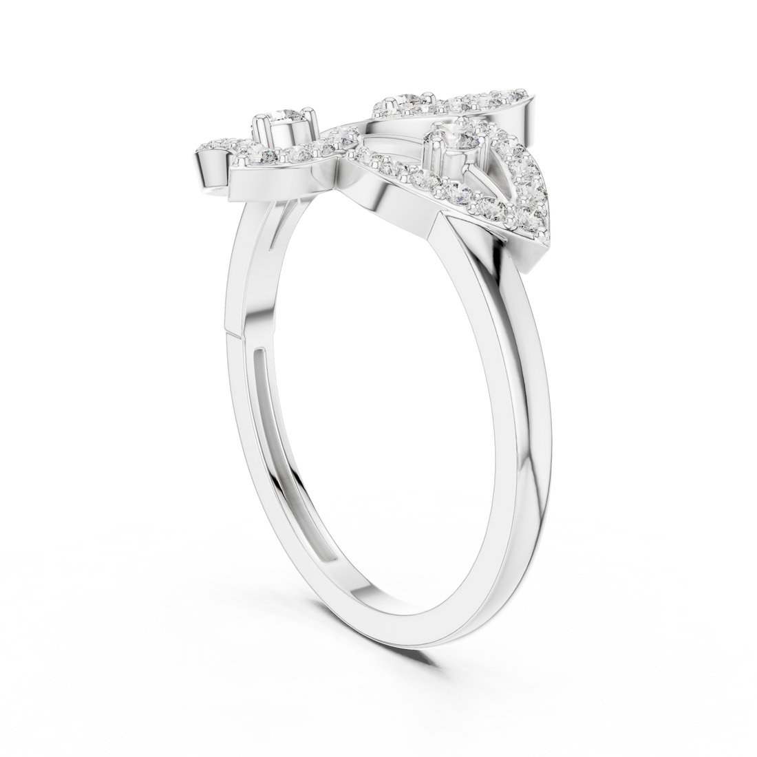 9#10070L - Fashion Round Ring - White Gold