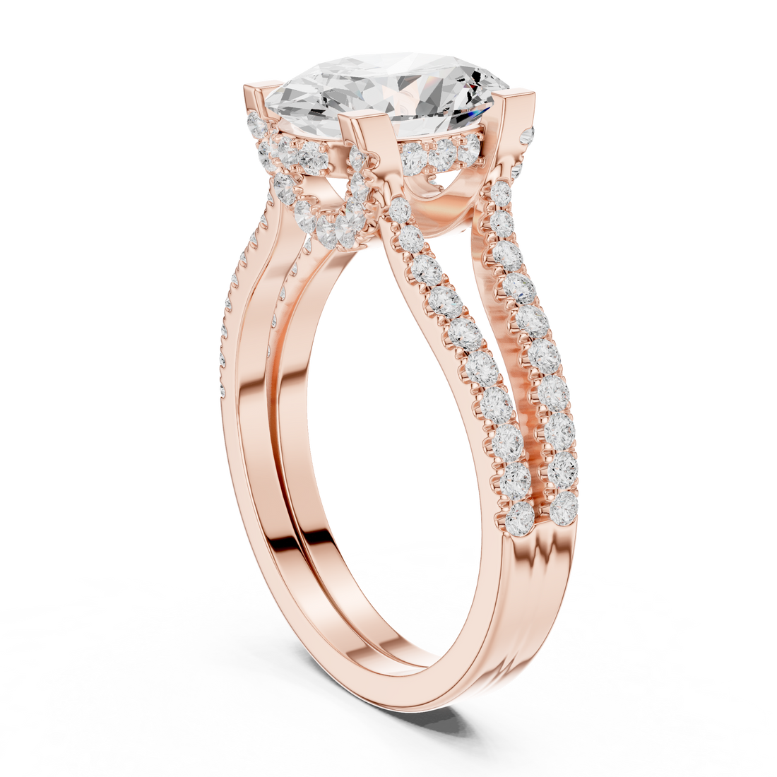 DDLR-182 OV - Split Shank Oval Ring - White Gold
