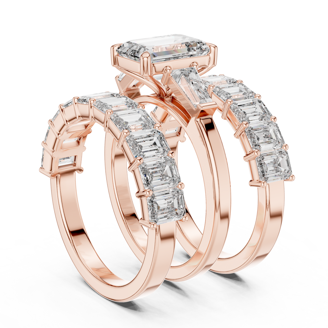 9#10032L_SS16 - Bypass Emerald Ring - White Gold