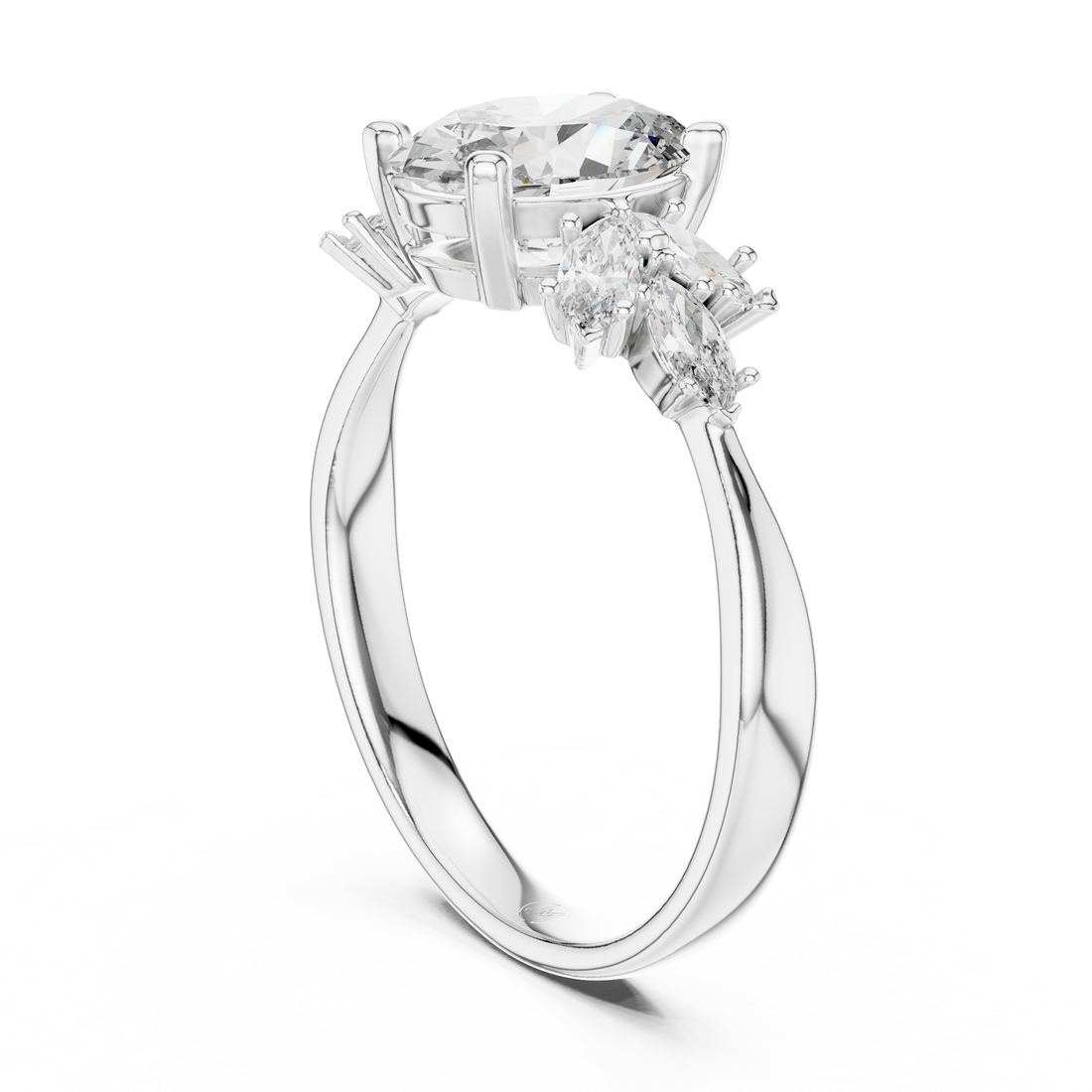 Three Stone Ring - Oval | 20#10002L - White Gold