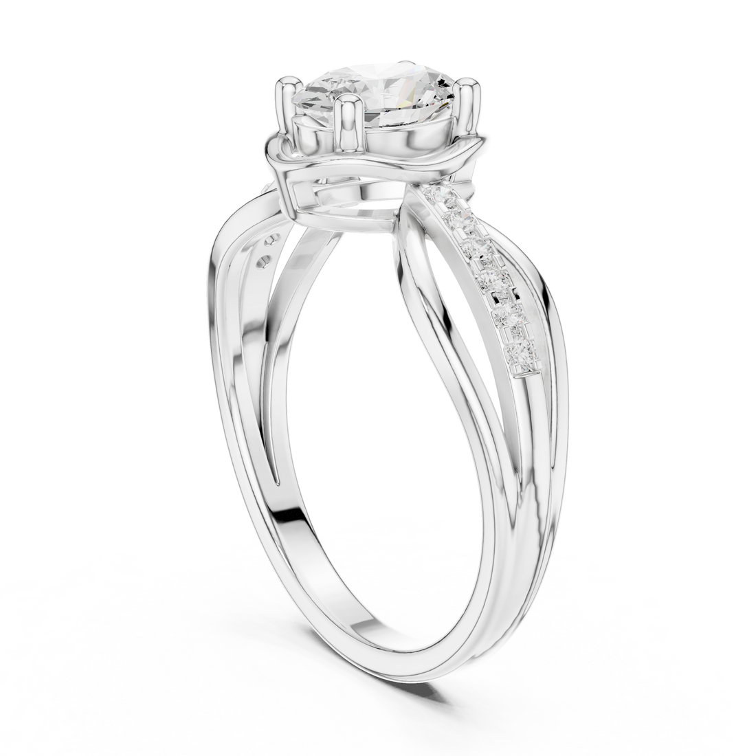 DDLR-523 - Solitaire Oval Ring - White Gold
