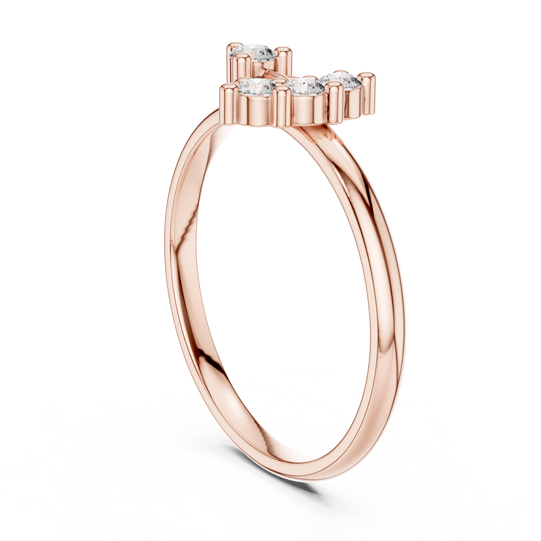 1 (455) - Fashion Round Ring - White Gold