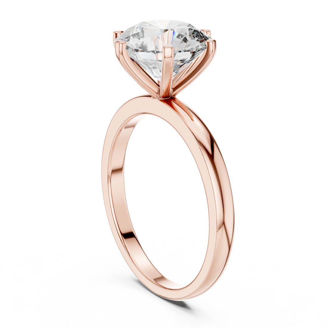AOMLR105130 - Solitaire Round Ring - White Gold
