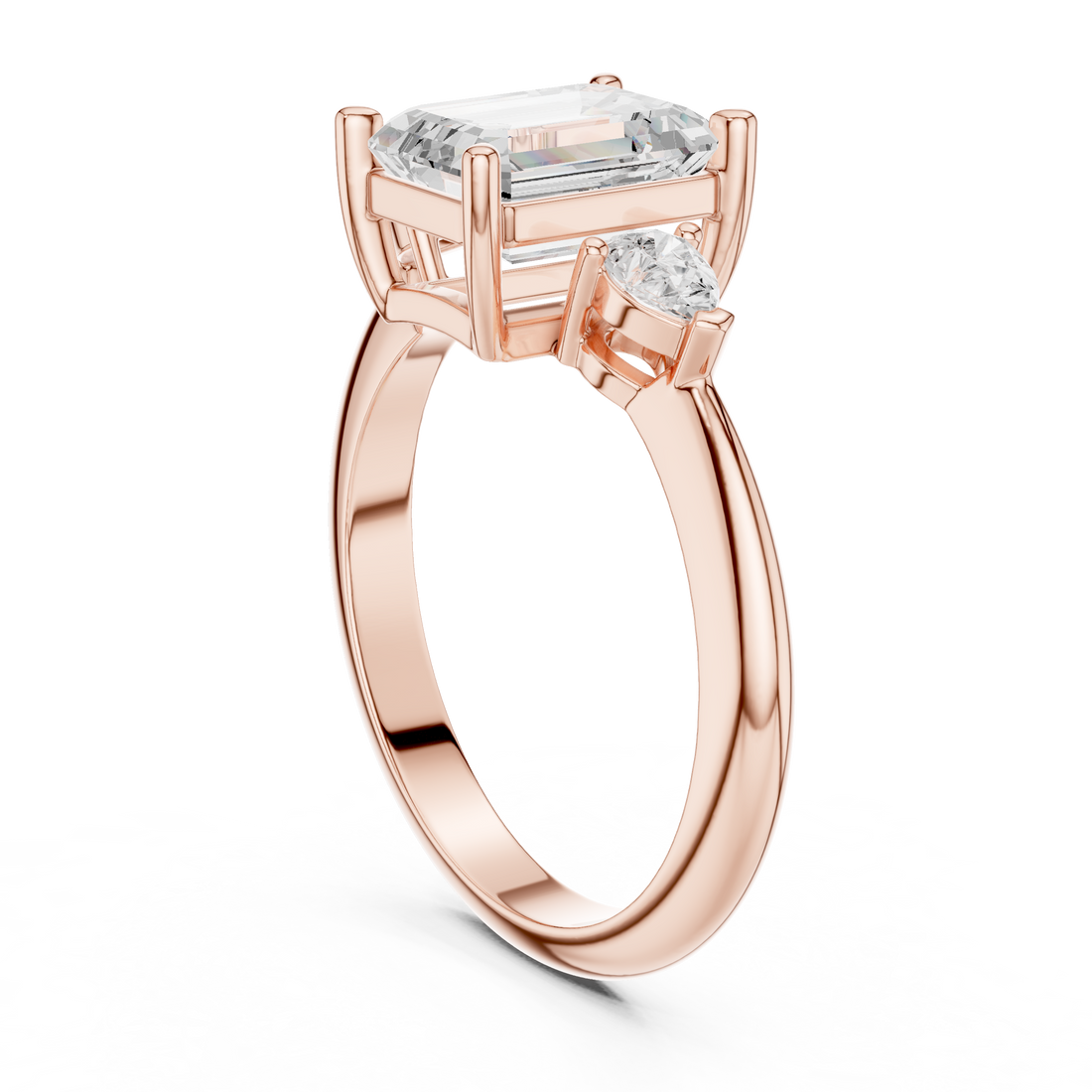 Three Stone Ring - Emerald | 66 EM - White Gold