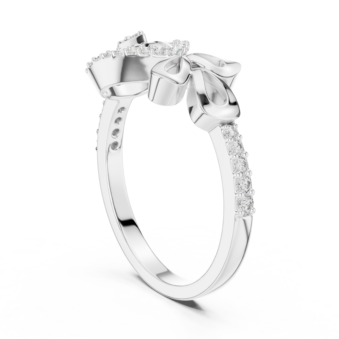 LR-01 (90) - Fashion Pear Ring - White Gold
