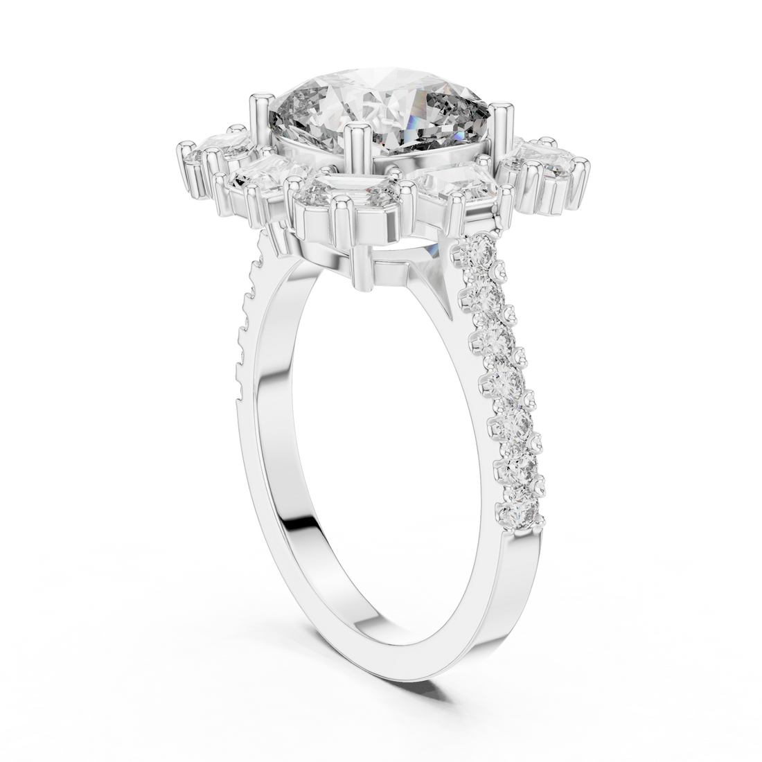 DDLR-179 - Fashion Cushion Ring - White Gold