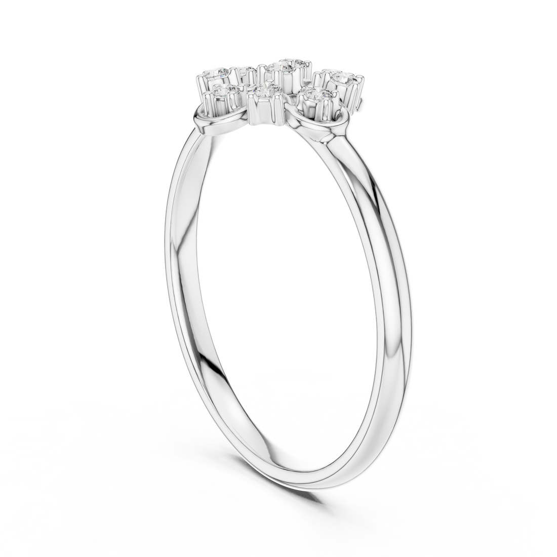 1 (427) - Fashion Round Ring - White Gold