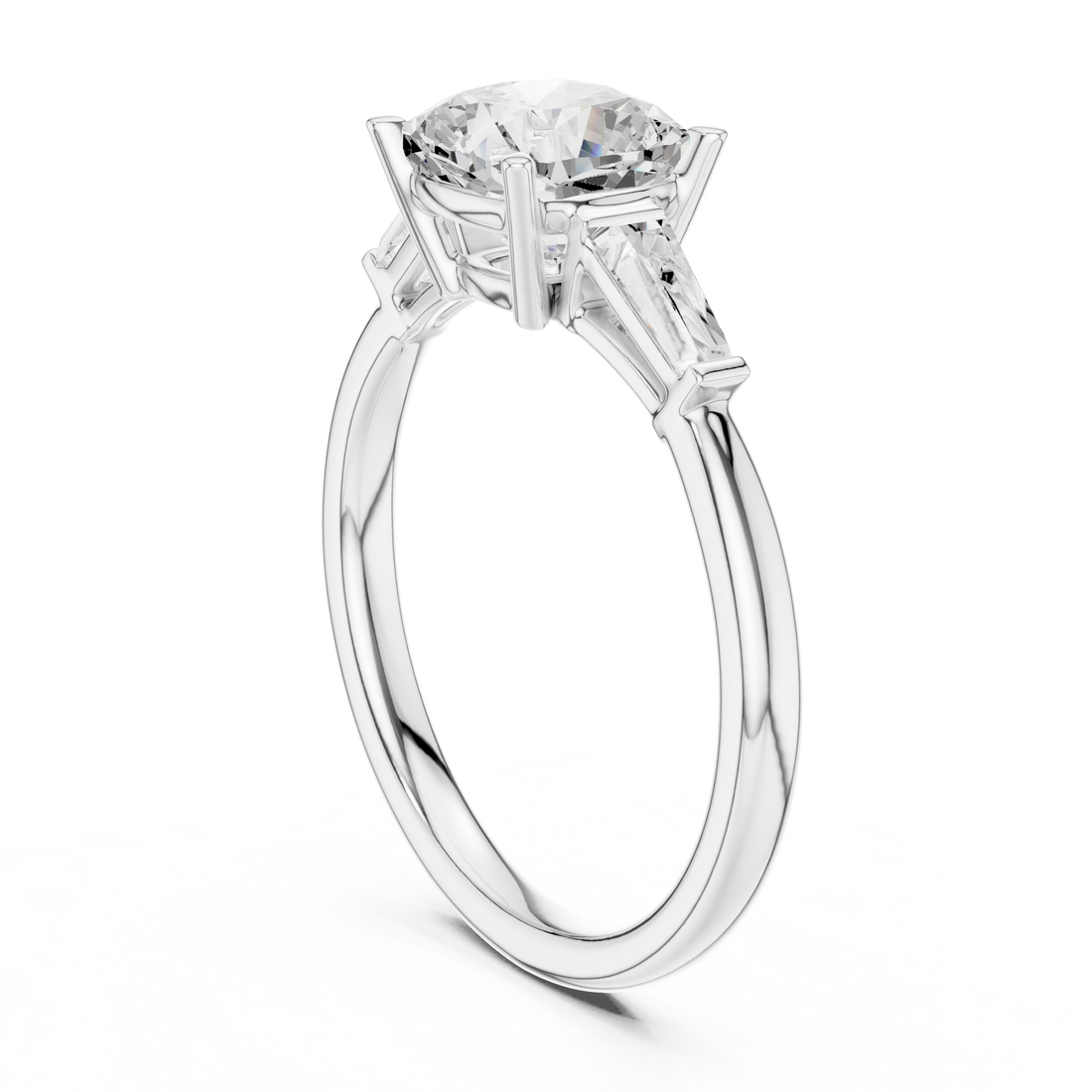 DDLR-287 - CU - Three Stone Cushion Ring - White Gold