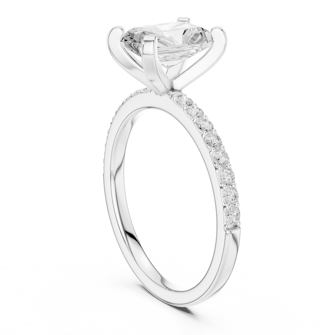 DDLR-891 - Solitaire Radiant Ring - White Gold