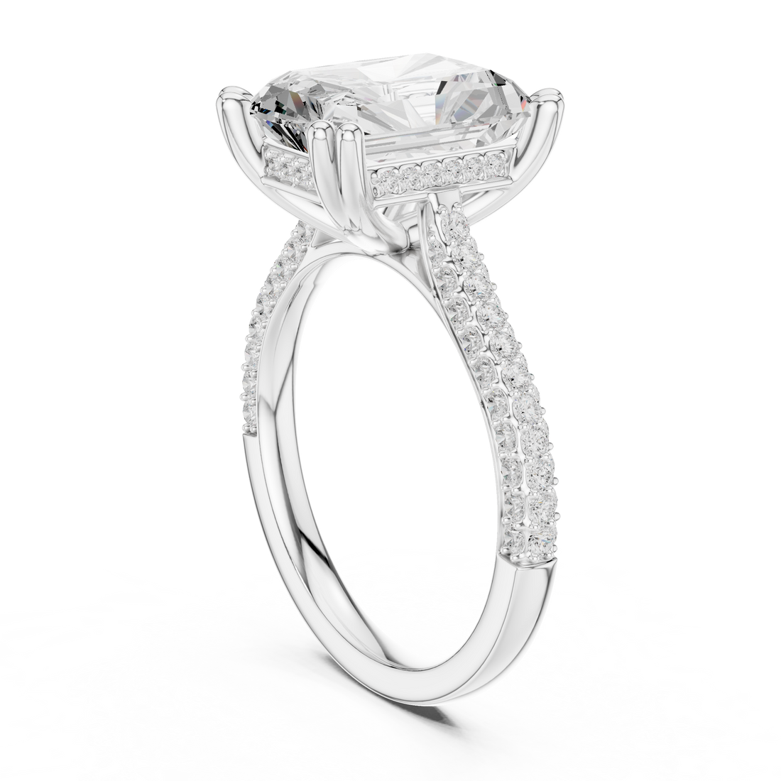 DDLR-260-RA - Solitaire Radiant Ring - White Gold