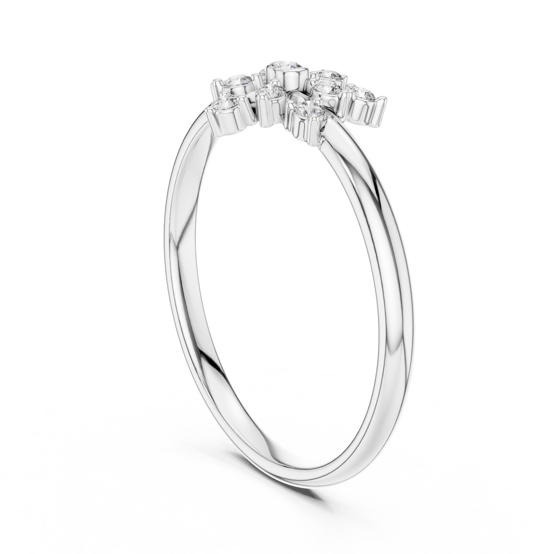 1 (378) - Fashion Round Ring - White Gold