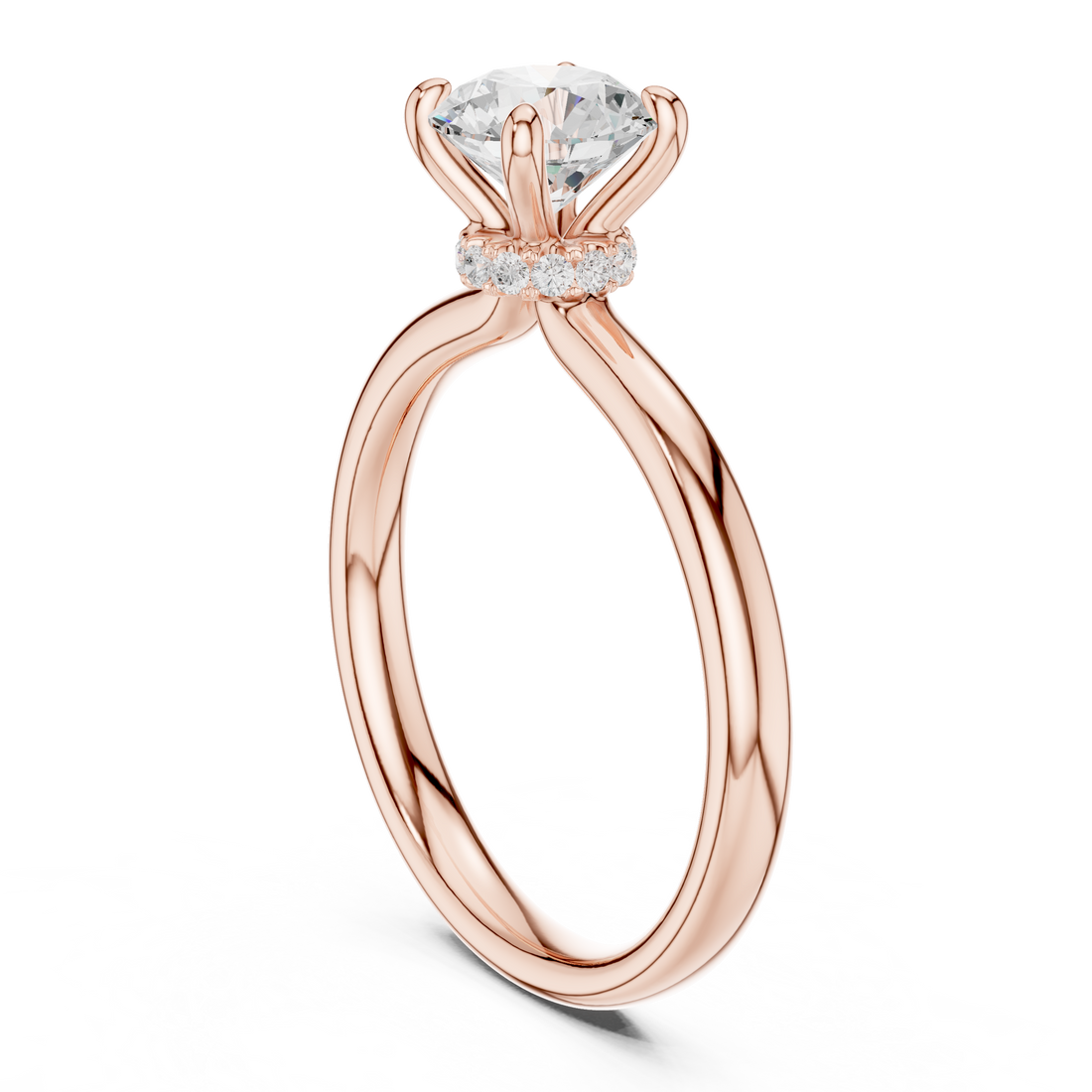 DDLR-644 - Solitaire Round Ring - White Gold