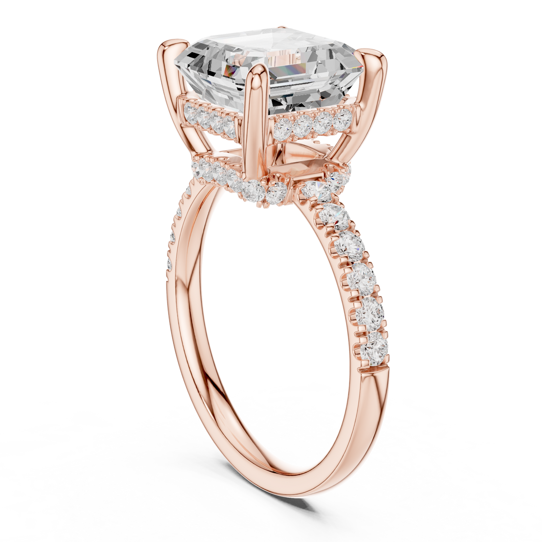 DDLR-259-AC - Solitaire Asscher Ring - White Gold