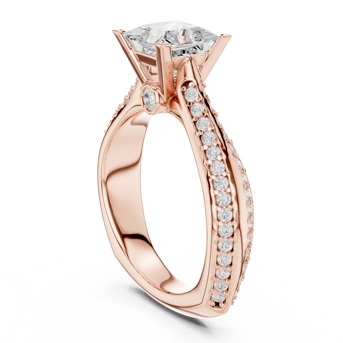 LR-0280 - Solitaire Princess Ring - White Gold