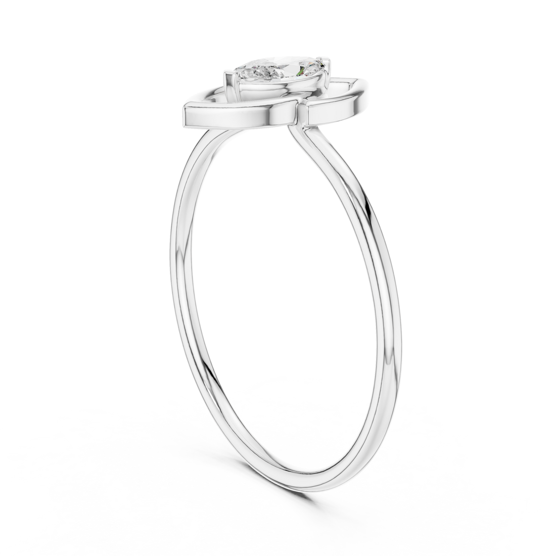 HLR-197 - Fashion Marquise Ring - White Gold