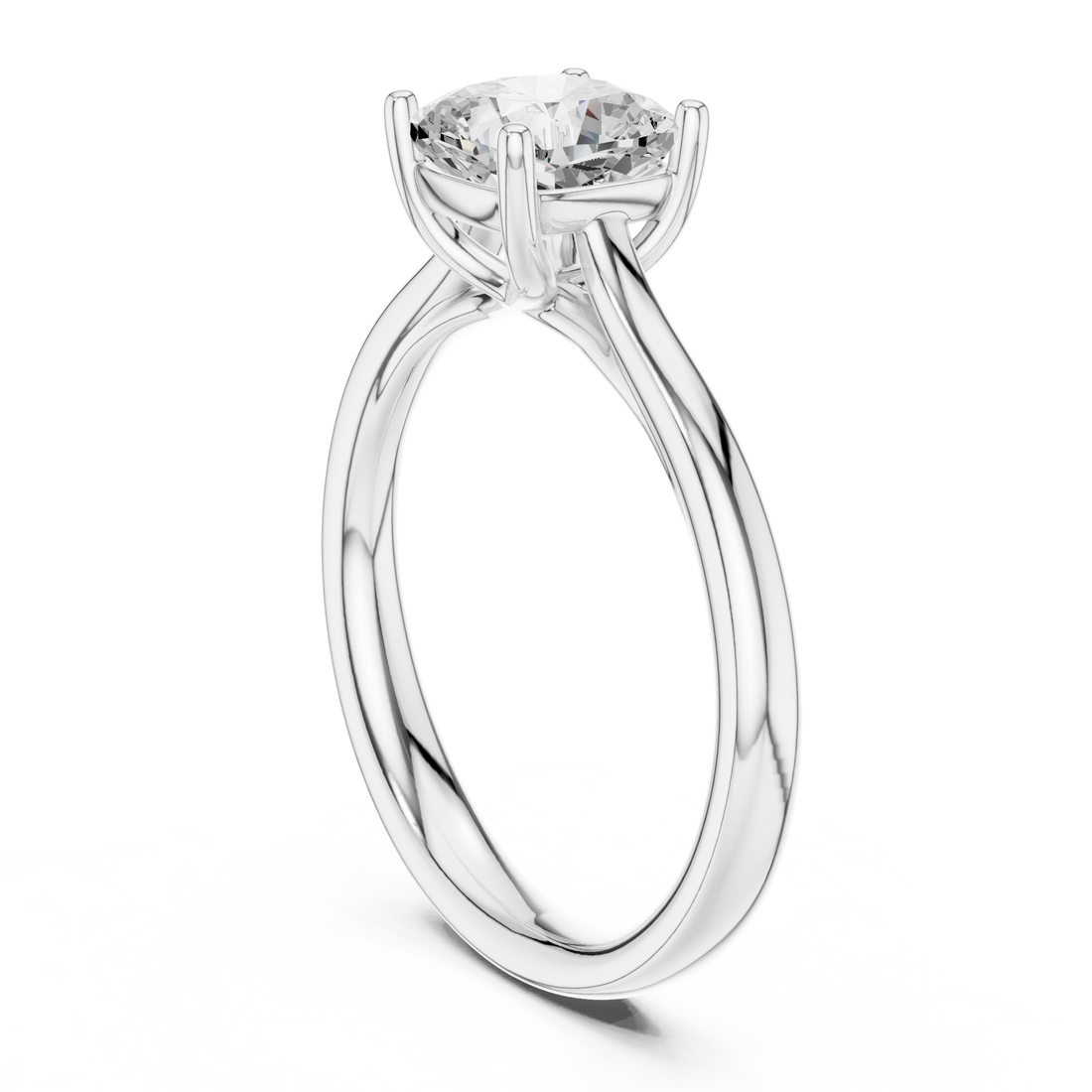 DDLR-536 - Solitaire Cushion Ring - White Gold