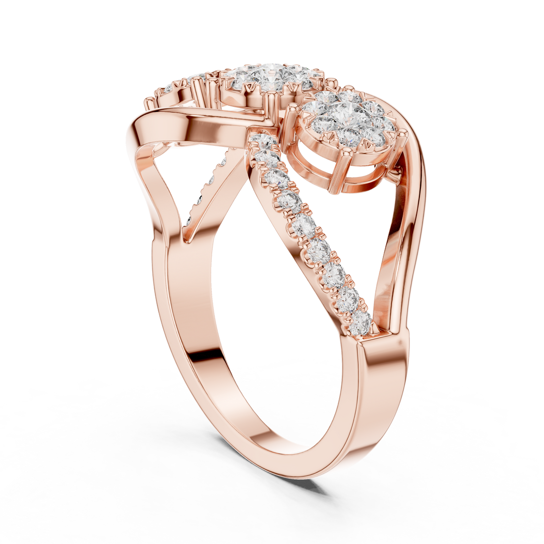 19#120025L - Fashion Round Ring - White Gold