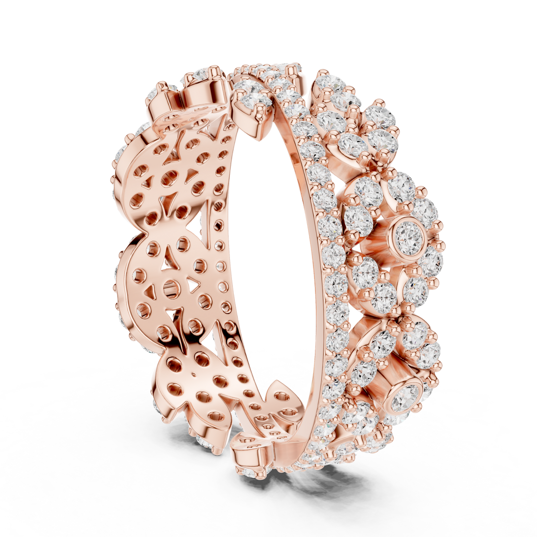 R45 - Fashion Round Ring - White Gold