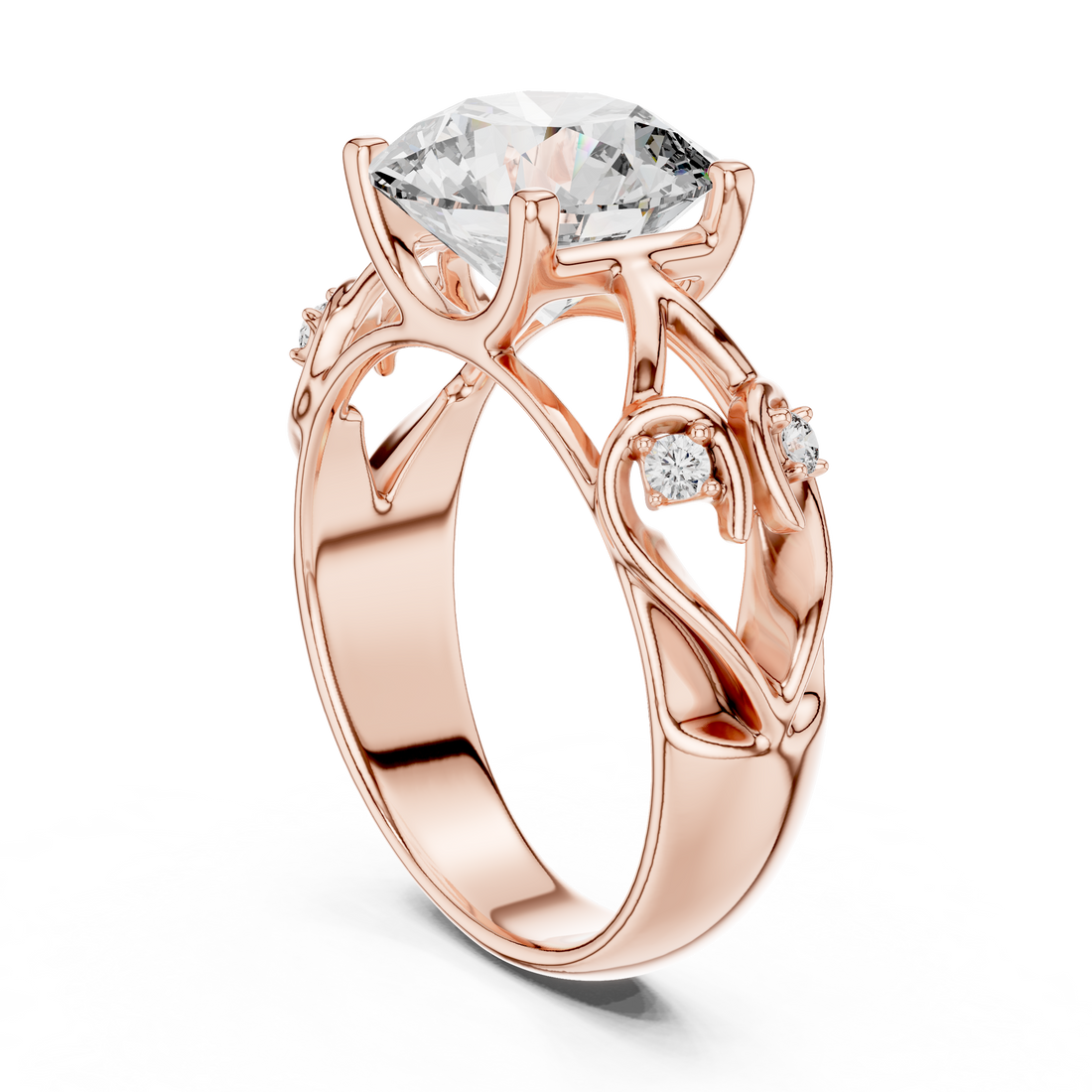 LR-0090 - Solitaire Round Ring - White Gold
