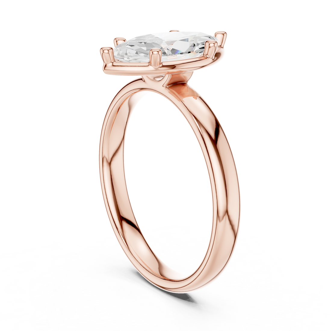 10 MQ - Solitaire Marquise Ring - White Gold