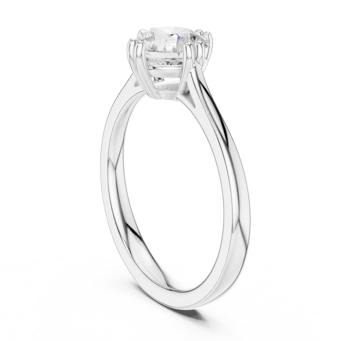 DDLR-540 - Solitaire Round Ring - White Gold