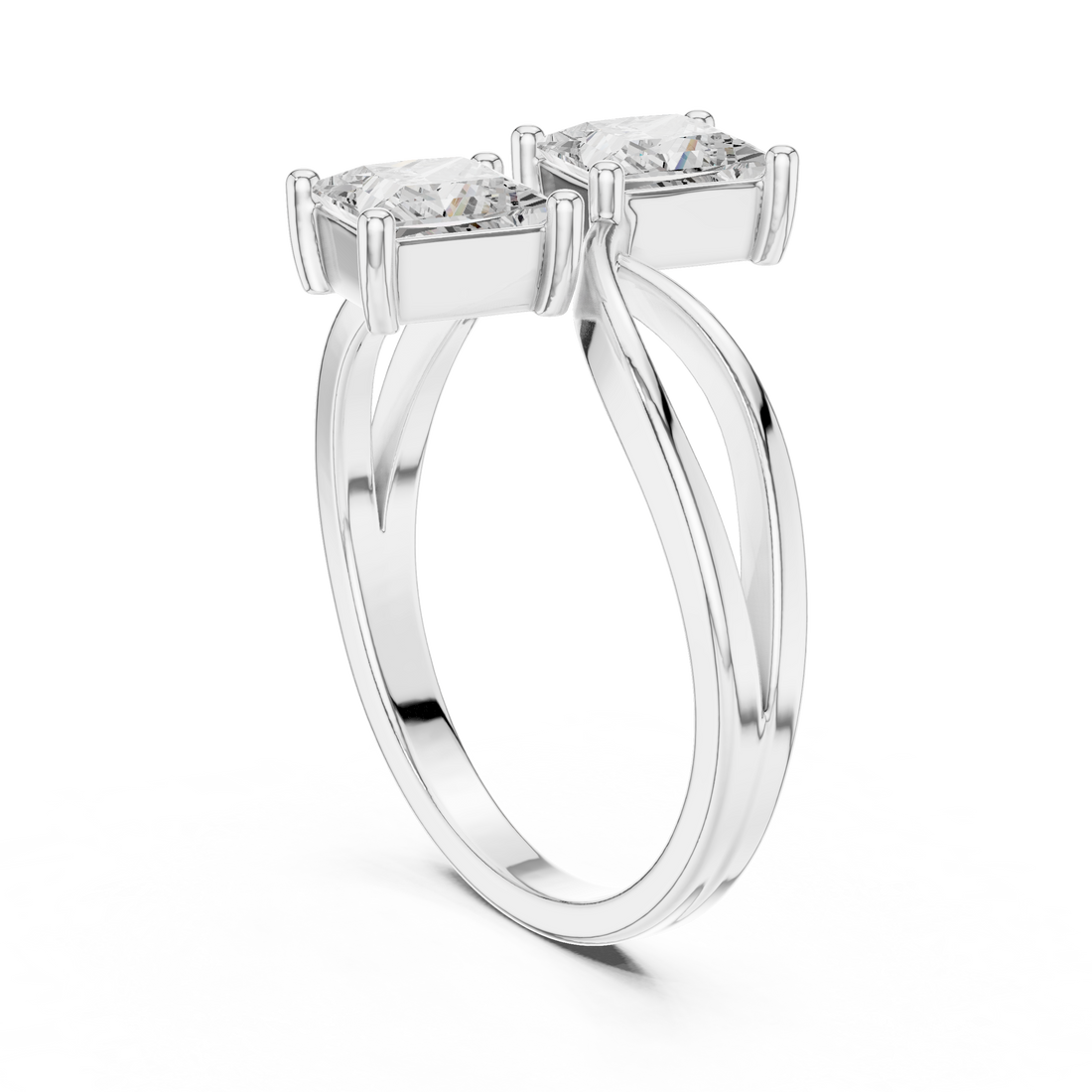 DDLR-470 - Bypass Princess Ring - White Gold