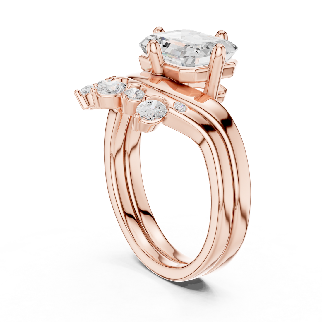 DDLR-444 -EM - Fashion Emerald Ring - White Gold