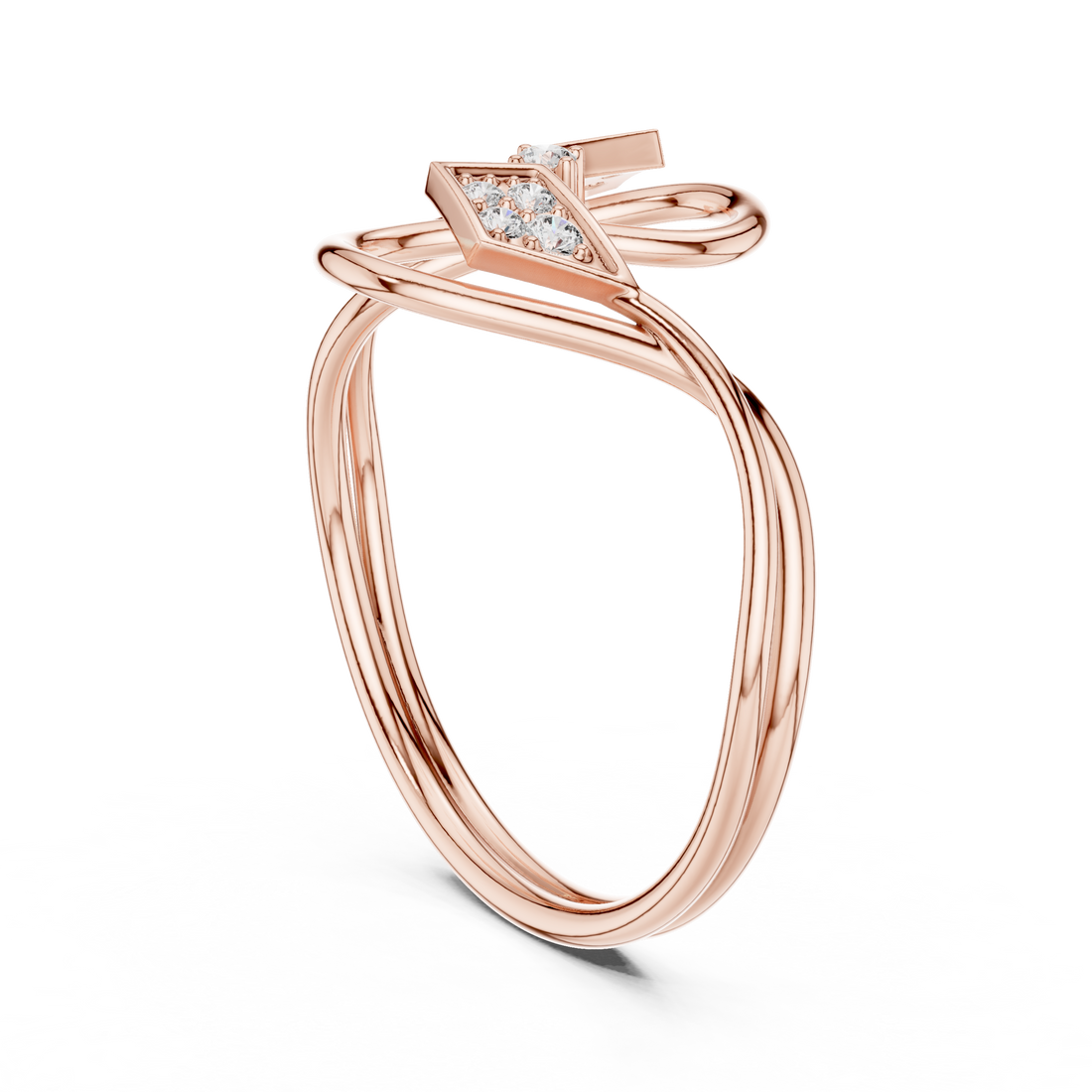 1 (223) - Fashion Round Ring - White Gold