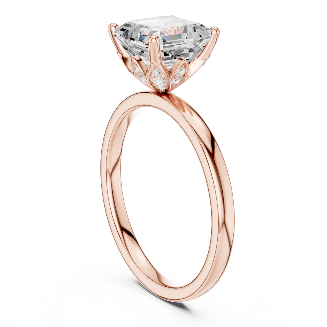 DDLR-170-AC - Solitaire Asscher Ring - White Gold