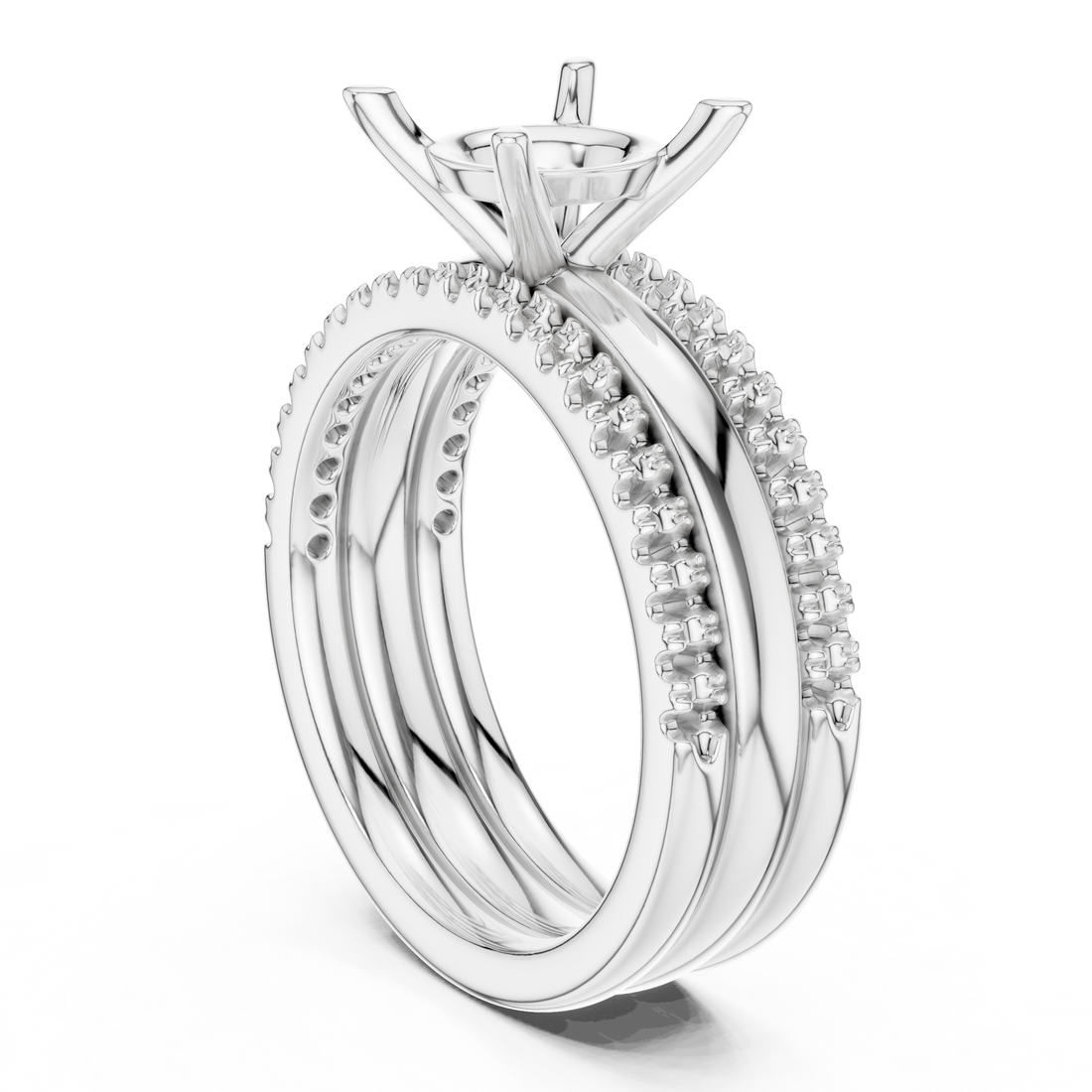 DDLR-302-RD - Solitaire Round Ring - White Gold